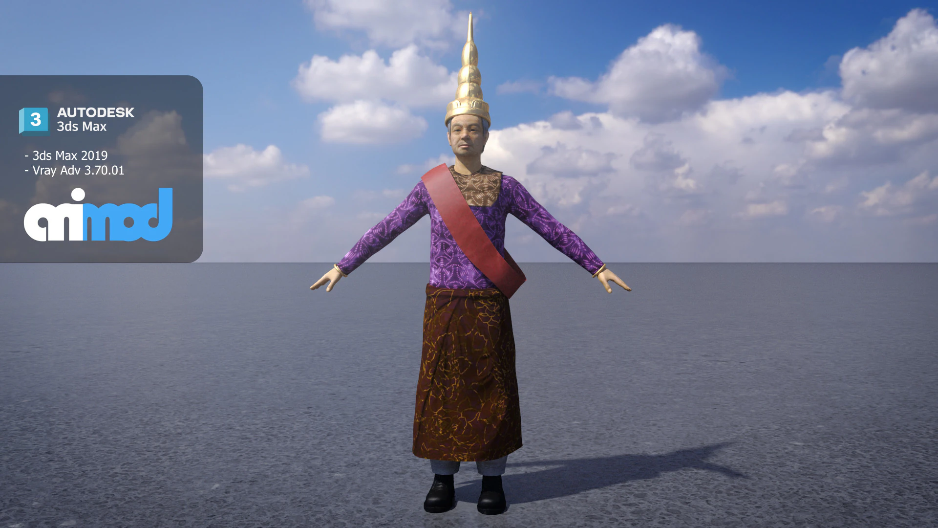 King of Cambodia 3D Model .c4d .max .obj .3ds .fbx .stl .blend 