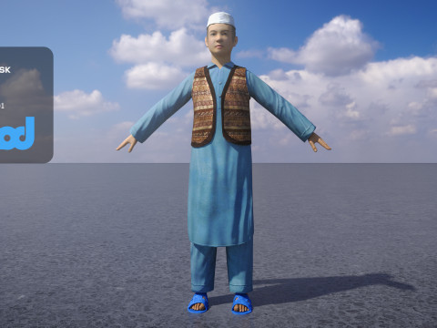 Afghan Kid Civilian 3Dモデル
