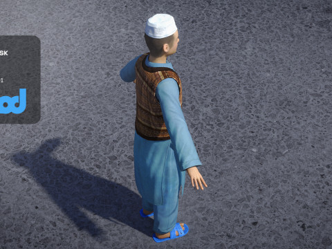 Afghan Kid Civilian 3D Model