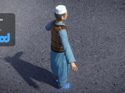 Afghan Kid Civilian 3D Model