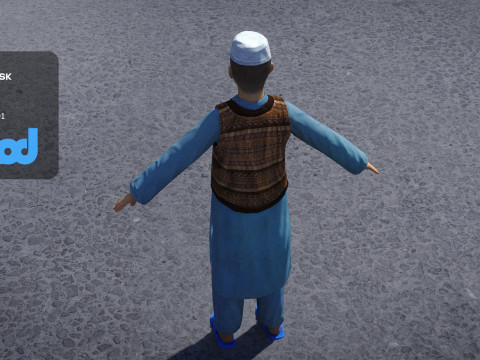 Afghan Kid Civilian 3D Model