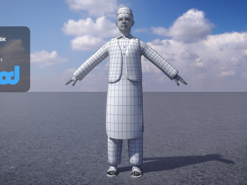Afghan Kid Civilian 3D Model