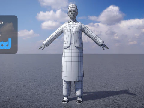 Afghan Kid Civilian 3D Model