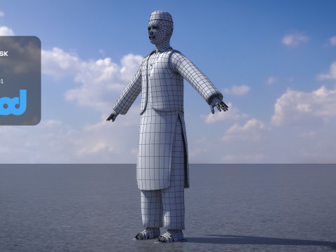 Afghan Kid Civilian 3D Model