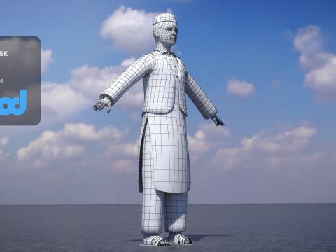Afghan Kid Civilian 3D Model