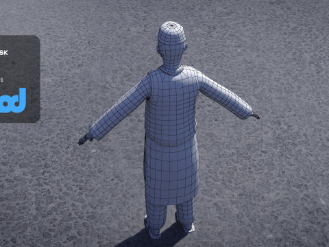Afghan Kid Civilian 3D Model