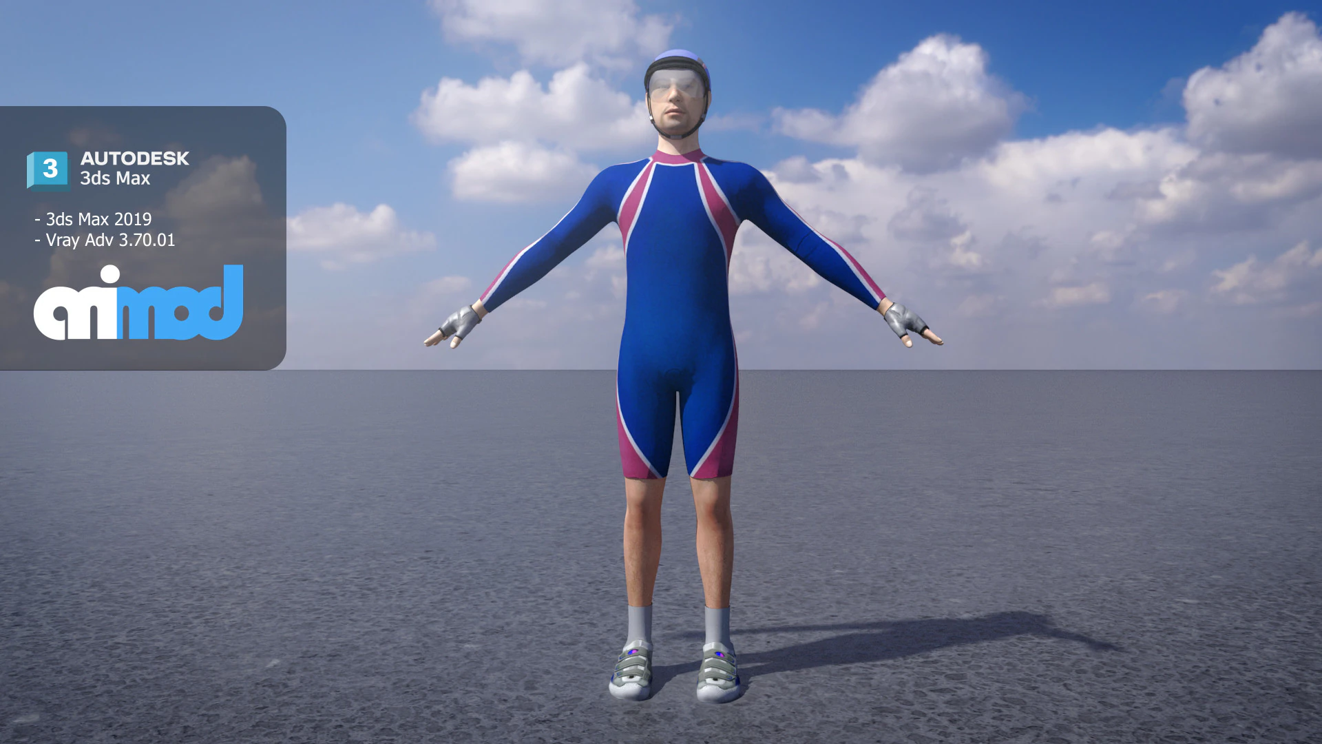 Male Cyclist 3D Model .c4d .max .obj .3ds .fbx .stl .blend