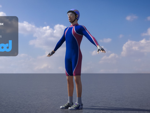 Mannelijke fietser 3D Model