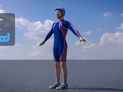Male Cyclist 3D Model