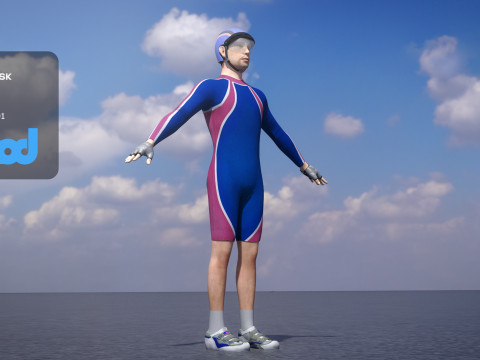 Mannelijke fietser 3D Model