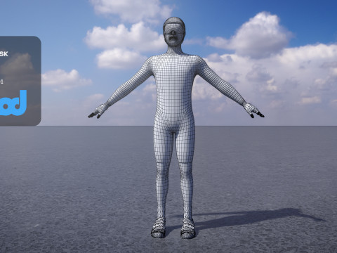 Mannelijke fietser 3D Model