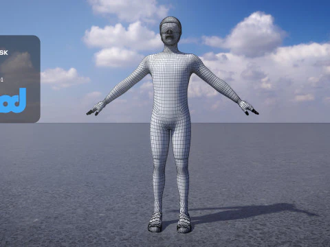 Male Cyclist 3D Model