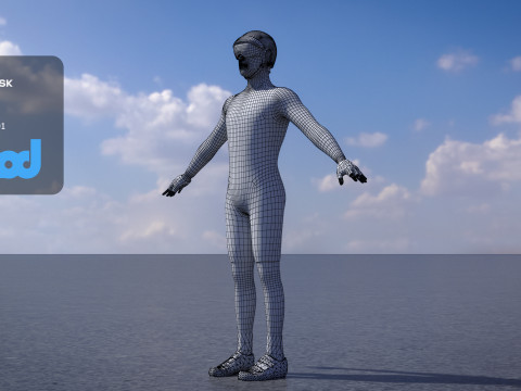 Mannelijke fietser 3D Model