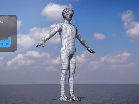 Mannelijke fietser 3D Model