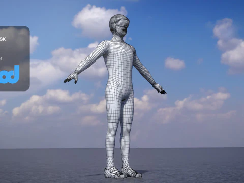 Male Cyclist 3D Model