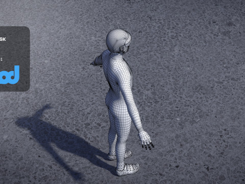 Mannelijke fietser 3D Model