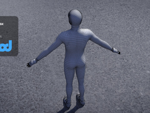 Mannelijke fietser 3D Model