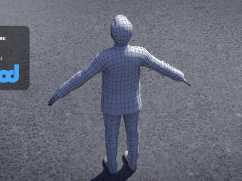 Old Man in Chinese Tunic Suit 3D-Modell