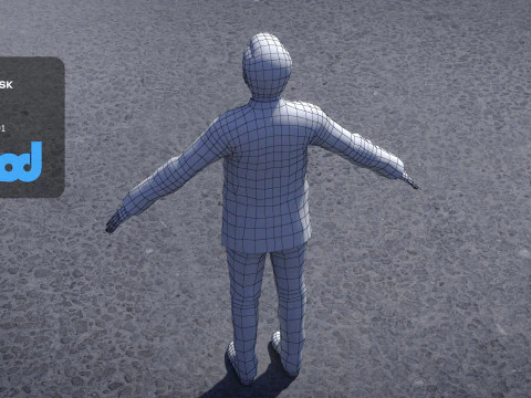 Old Man in Chinese Tunic Suit 3D Model
