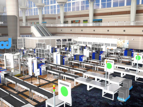 एयरपोर्ट कस्टम सिस्टम 3D मॉडल