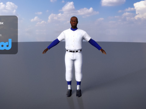 School Baseball Player 0002 3D Model