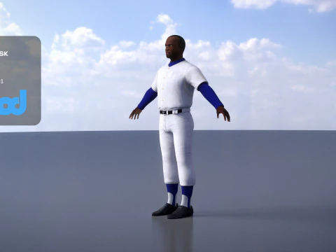 School Baseball Player 0002 3D Model