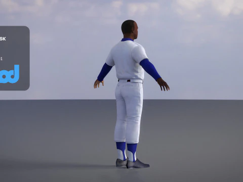 School Baseball Player 0002 3D Model