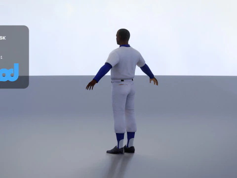 School Baseball Player 0002 3D Model