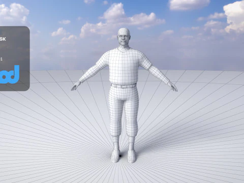 School Baseball Player 0002 3D Model