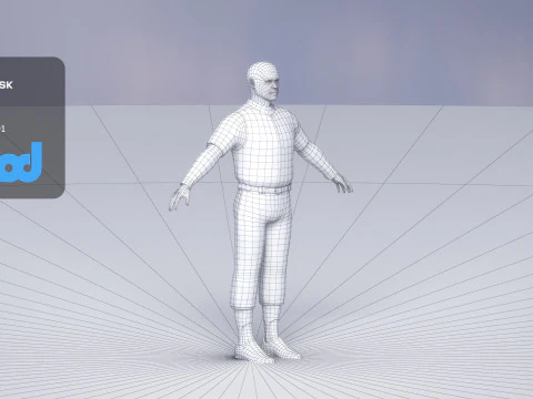 School Baseball Player 0002 3D Model