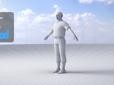 School Baseball Player 0002 Model 3D