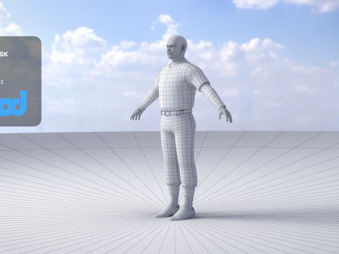 School Baseball Player 0002 3D Model