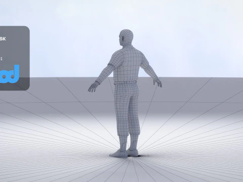 School Baseball Player 0002 3D Model