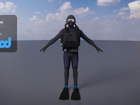 Navy Seal in Diving Overalls 3Dモデル