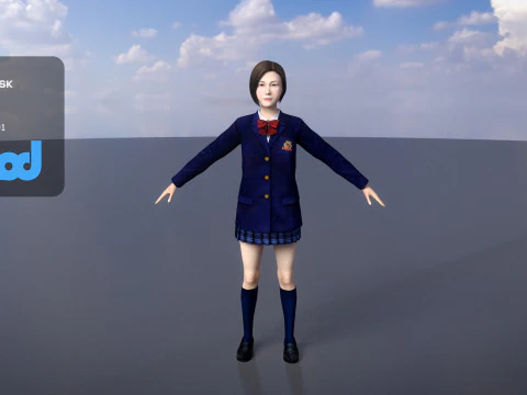Japanese High School Girl 0002 3D Model