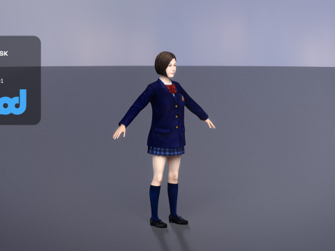 Japanese High School Girl 0002 3D Model