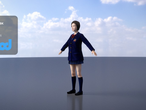 Japanese High School Girl 0002 3D Model