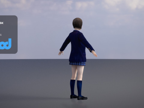 Japanese High School Girl 0002 3D Model