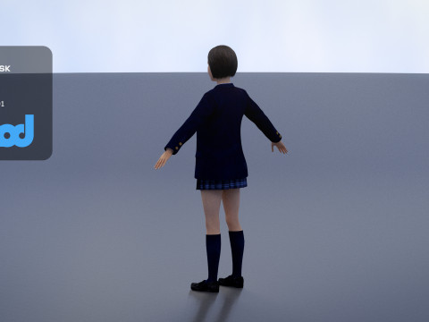 Japanese High School Girl 0002 3D Model