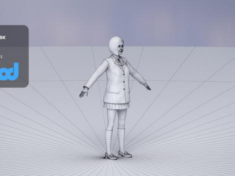 Japanese High School Girl 0002 3D Model