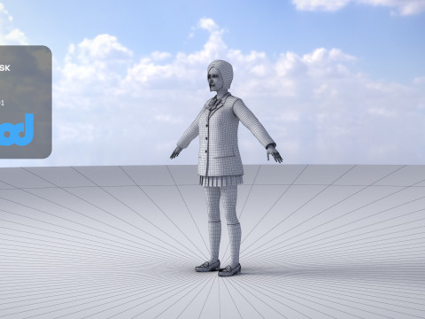 Japanese High School Girl 0002 3D Model