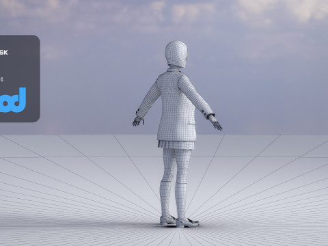 Japanese High School Girl 0002 3D Model