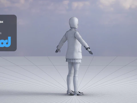 Japanese High School Girl 0002 3D Model