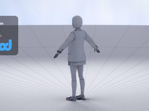 Japanese High School Girl 0002 3D Model