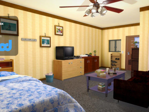 Interno dell'edilizia residenziale pubblica Hk 001 Modello 3D