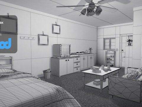 Hk Public Housing Interior 001 3D Model