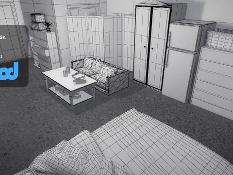Hk Public Housing Interior 001 3D Model