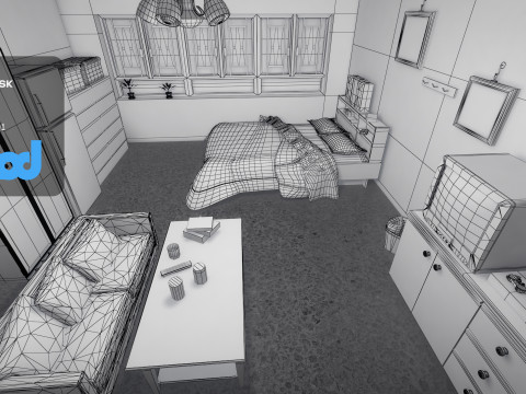 Hk Public Housing Interior 001 3D Model