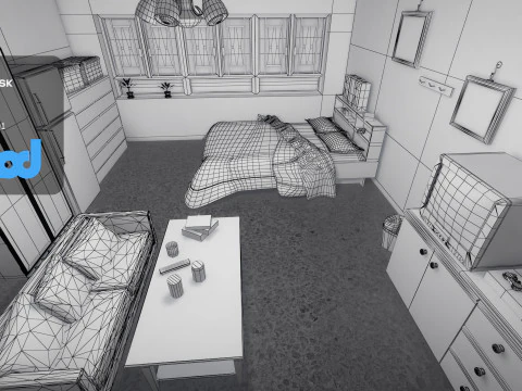 Hk Public Housing Interior 001 3D Model