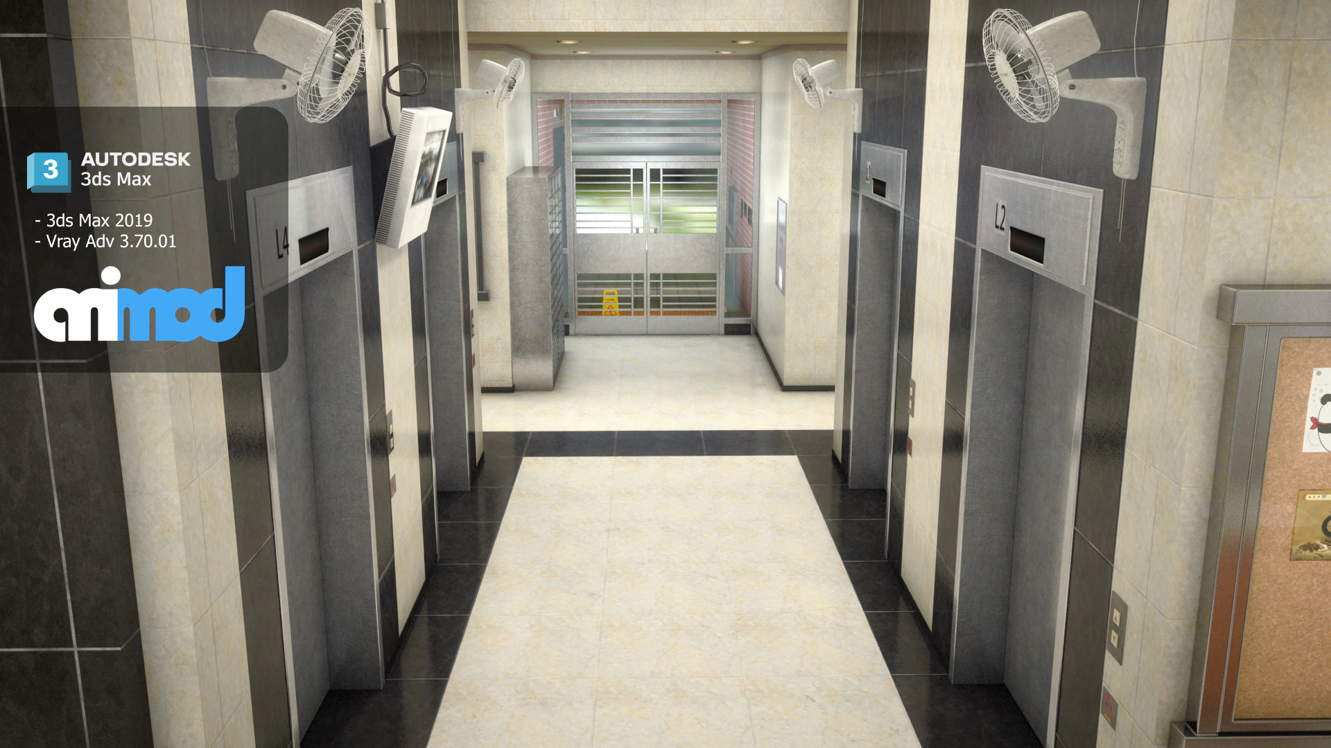 Hk Public Housing Corridor 003 3D Model .c4d .max .obj .3ds .fbx .stl .blend 
